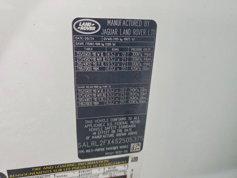 Photo 14 from auction – 2025 LAND ROVER DISCOVERY with VIN SALRL2FX4S2505375