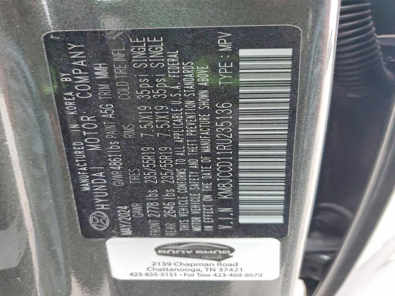 Photo 14 from auction – 2024 HYUNDAI TUCSON SEL with VIN KM8JCCD11RU235136
