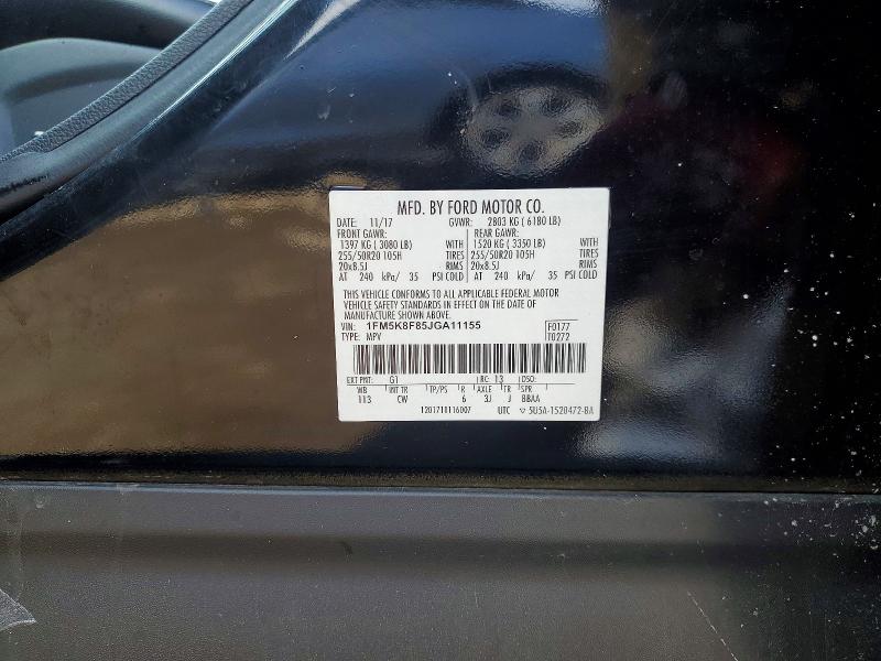 Photo 14 from auction – 2018 FORD EXPLORER L with VIN 1FM5K8F85JGA11155