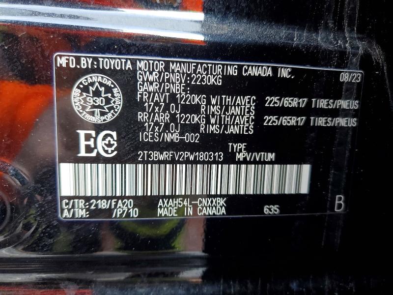 Photo 14 from auction – 2023 TOYOTA RAV4 with VIN 2T3BWRFV2PW180313
