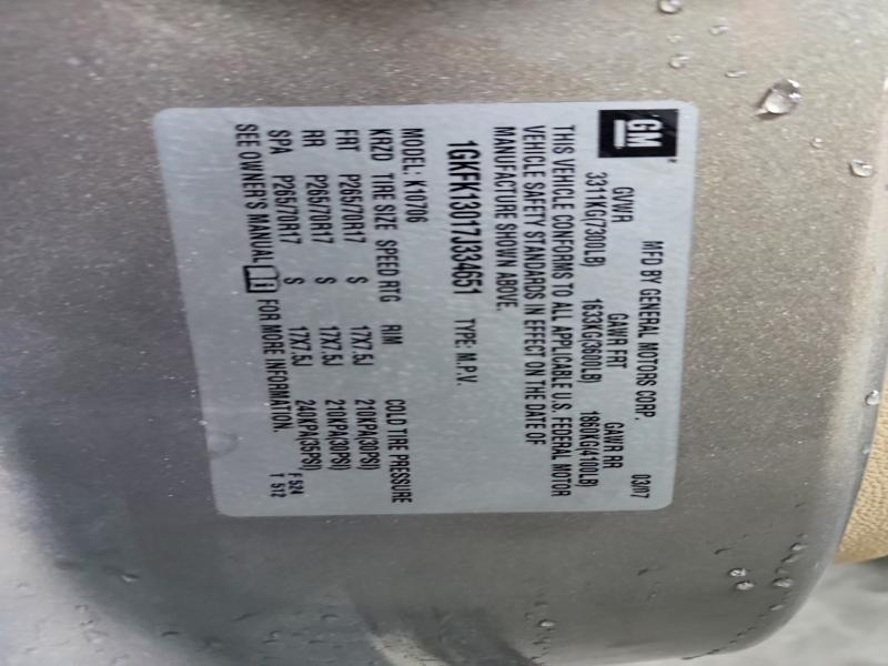 Photo 14 from auction – 2007 GMC YUKON with VIN 1GKFK13017J334651
