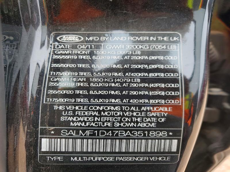 Photo 14 from auction – 2011 LAND ROVER RANGE ROVER with VIN SALMF1D47BA351898