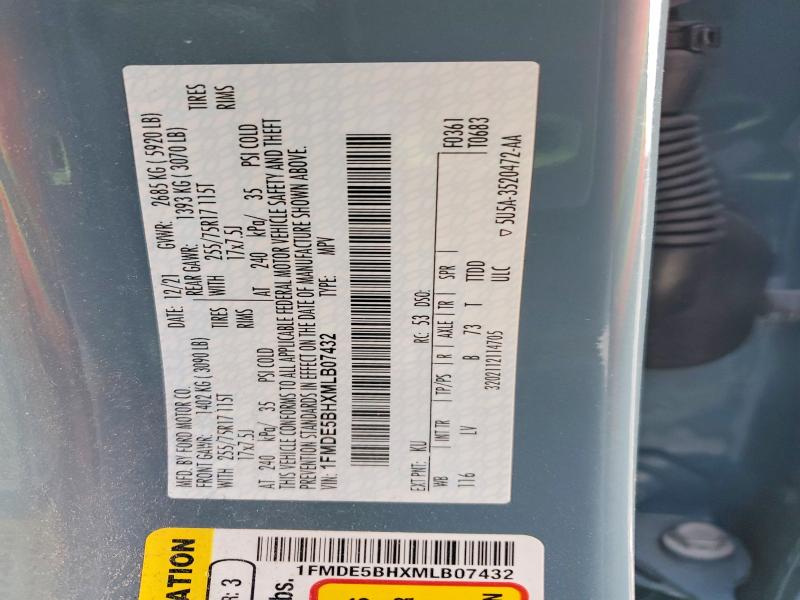 Photo 14 from auction – 2021 FORD BRONCO with VIN 1FMDE5BHXMLB07432