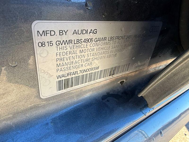 Photo 10 from auction – 2016 AUDI A4 PREMIUM with VIN WAUFFAFL7GN009398