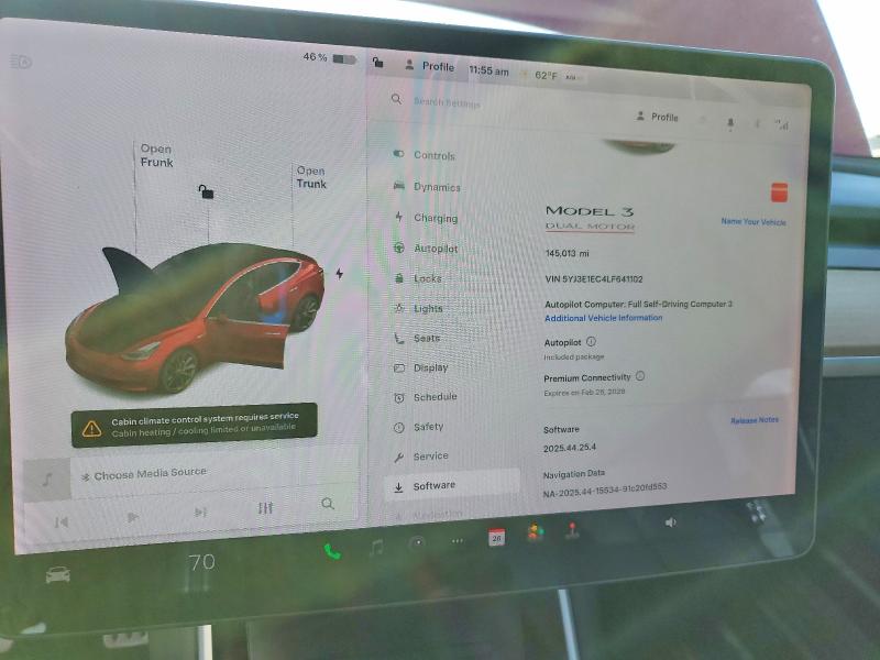 Photo 9 from auction – 2020 TESLA MODEL 3 with VIN 5YJ3E1EC4LF641102