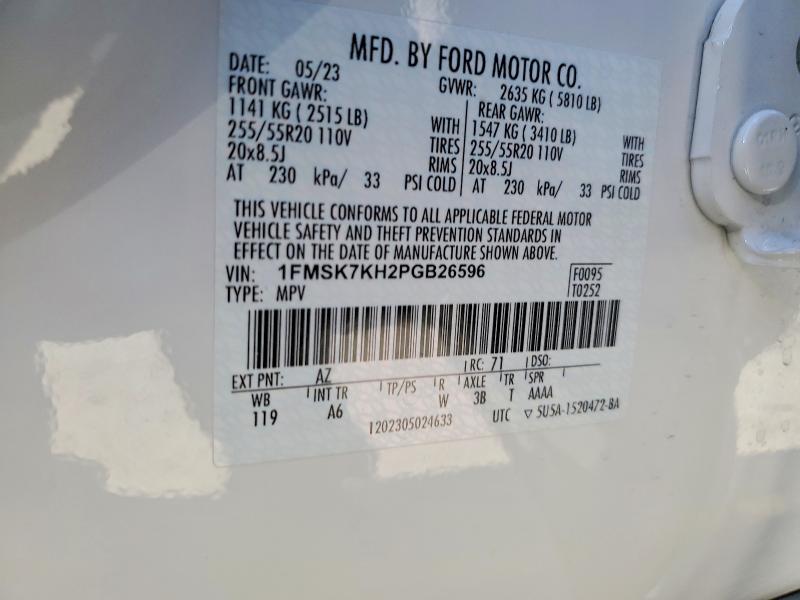 Photo 14 from auction – 2023 FORD EXPLORER with VIN 1FMSK7KH2PGB26596