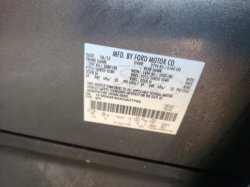 Photo 14 from auction – 2013 FORD EXPLORER with VIN 1FM5K8F8XDGA77785