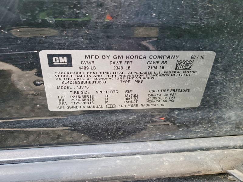 Photo 14 from auction – 2017 BUICK ENCORE ESS with VIN KL4CJGSB0HB010233