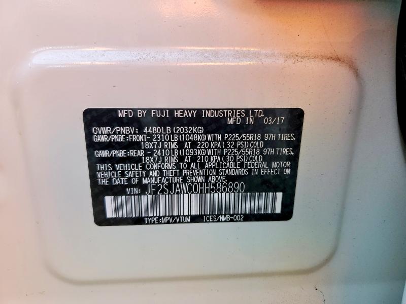 Photo 14 from auction – 2017 SUBARU FORESTER 2 with VIN JF2SJAWC0HH586890