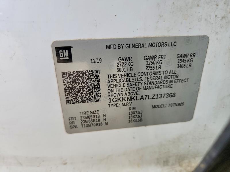 Photo 14 from auction – 2020 GMC ACADIA with VIN 1GKKNKLA7LZ137368