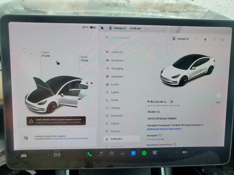 Photo 9 from auction – 2020 TESLA MODEL 3 with VIN 5YJ3E1EA3LF799963