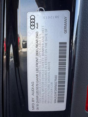 Photo 10 from auction – 2019 AUDI A7 PREMIUM with VIN WAUU2AF2XKN027560