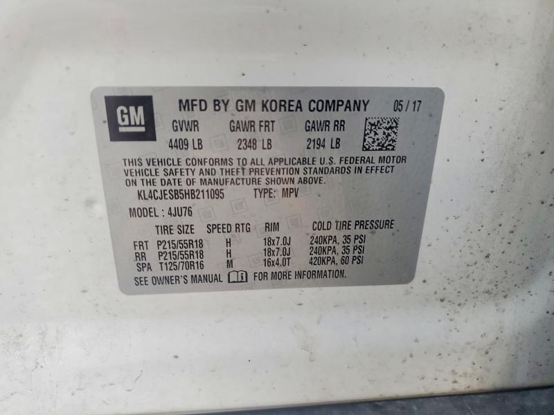 Photo 14 from auction – 2017 BUICK ENCORE PRE with VIN KL4CJESB5HB211095