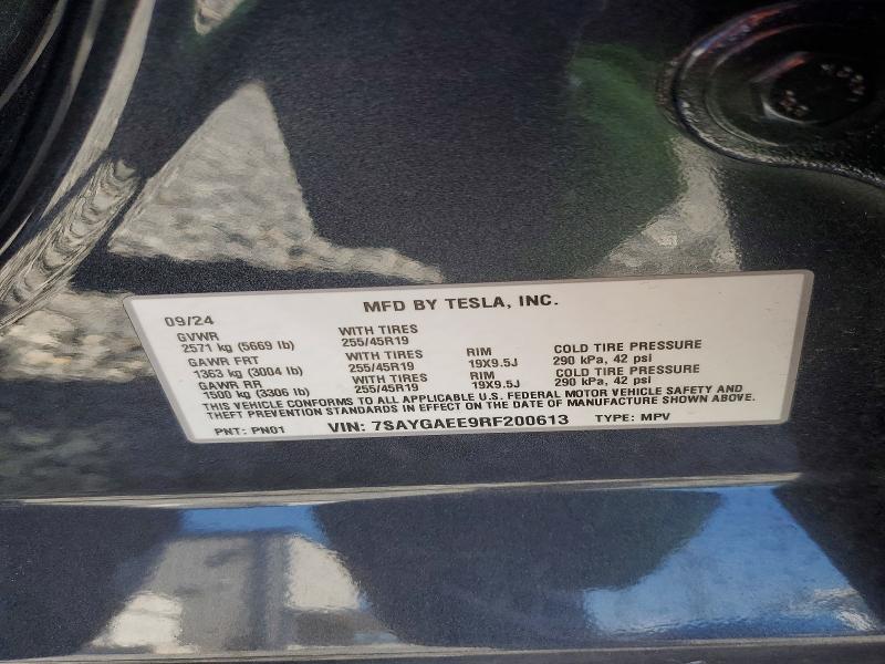 Photo 14 from auction – 2024 TESLA MODEL Y with VIN 7SAYGAEE9RF200613