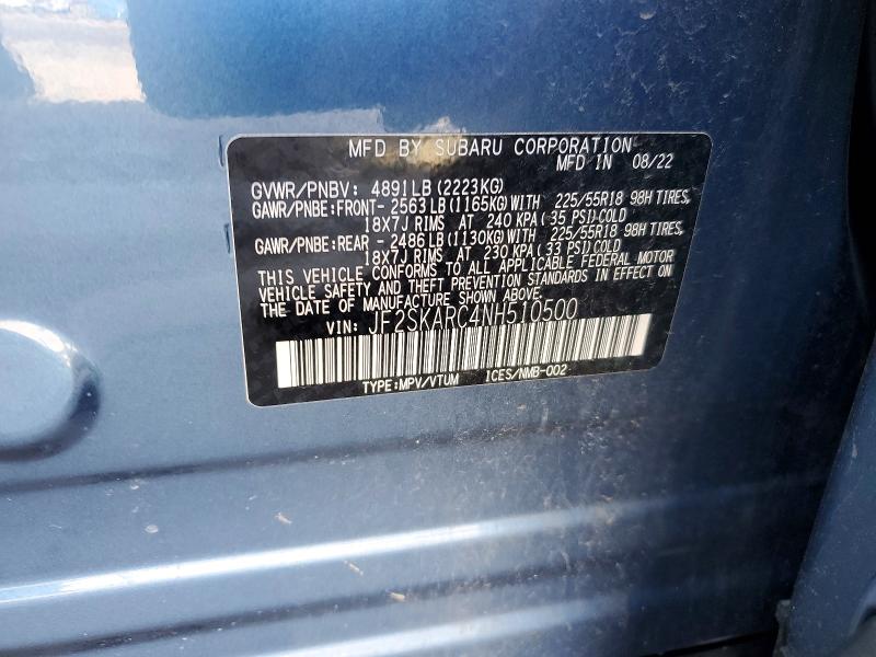 Photo 14 from auction – 2022 SUBARU FORESTER T with VIN JF2SKARC4NH510500