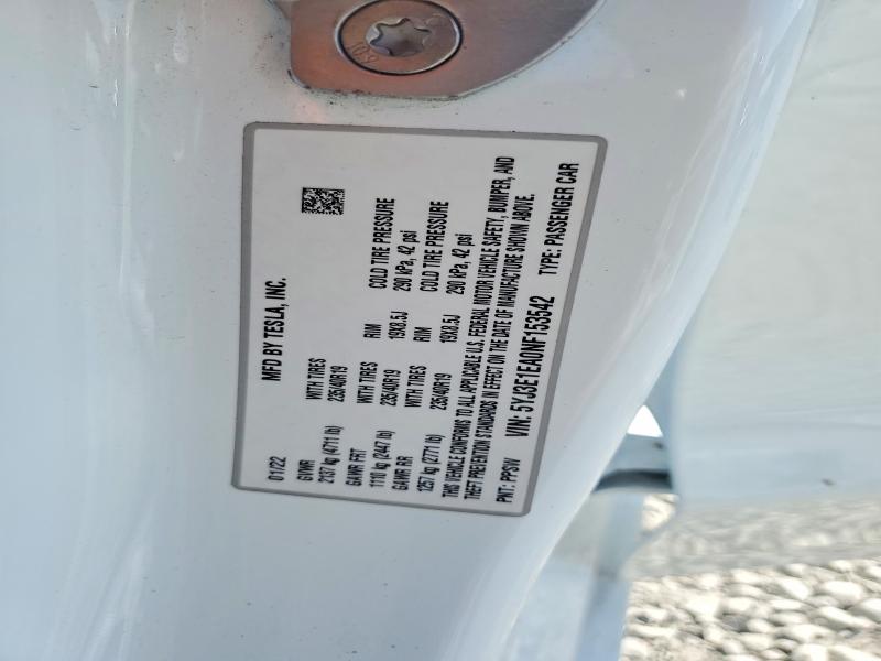 Photo 14 from auction – 2022 TESLA MODEL 3 with VIN 5YJ3E1EA0NF153542