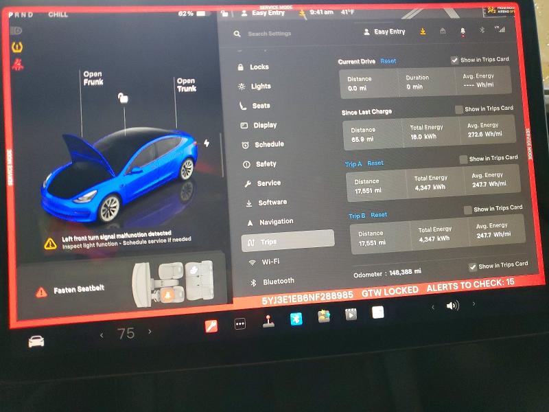 Photo 9 from auction – 2022 TESLA MODEL 3 with VIN 5YJ3E1EB6NF288985