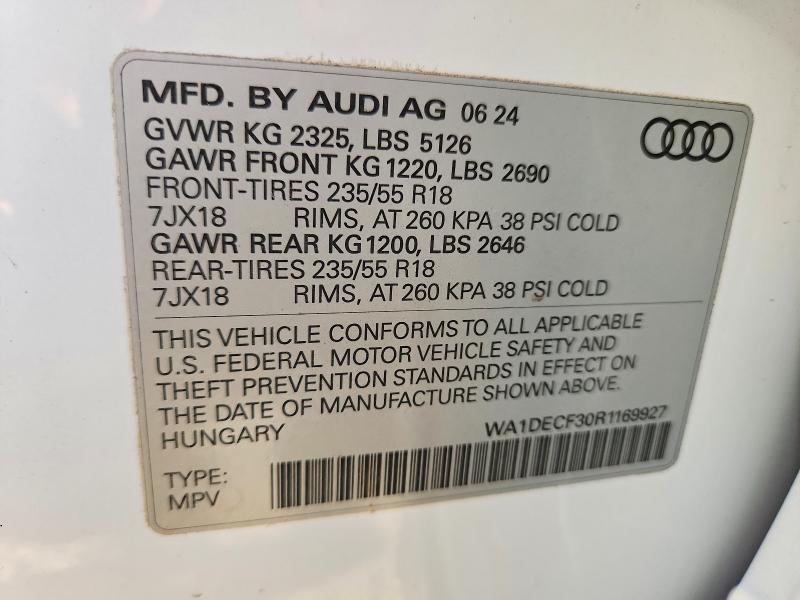 Photo 14 from auction – 2024 AUDI Q3 PREMIUM with VIN WA1DECF30R1169927