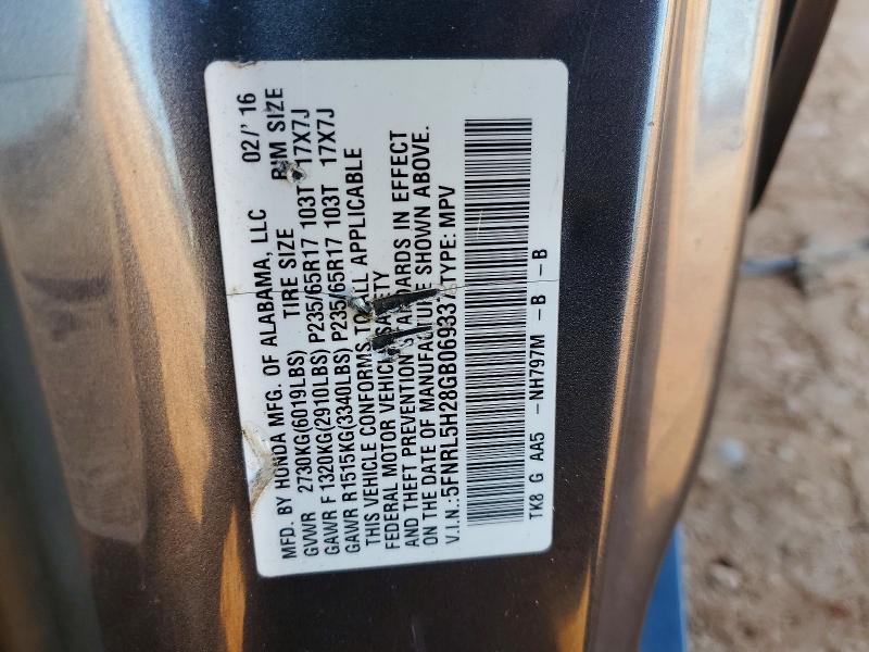 Photo 14 from auction – 2016 HONDA ODYSSEY with VIN 5FNRL5H28GB069337