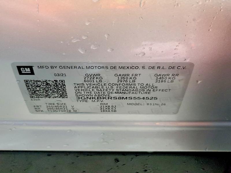 Photo 14 from auction – 2021 CHEVROLET BLAZER RS with VIN 3GNKBKRS8MS554525