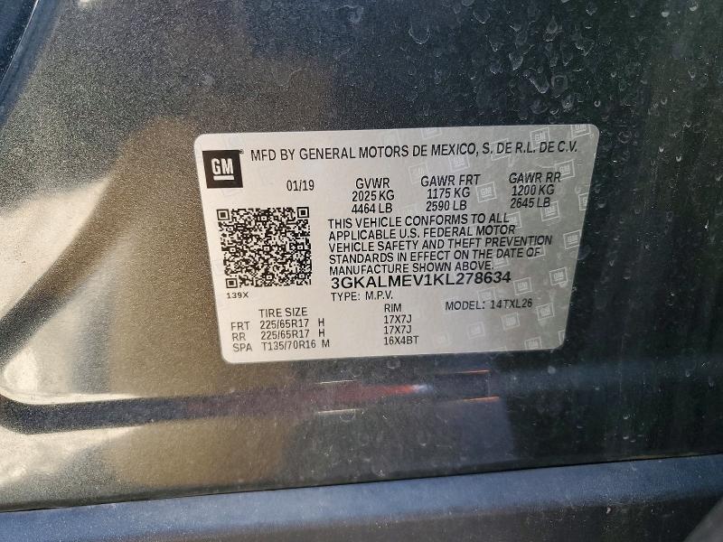 Photo 14 from auction – 2019 GMC TERRAIN SL with VIN 3GKALMEV1KL278634