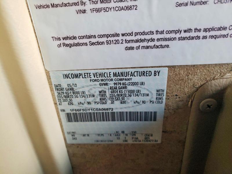 Photo 10 from auction – 2013 FORD MOTORHOME CHASSIS with VIN 1F66F5DY1C0A06872