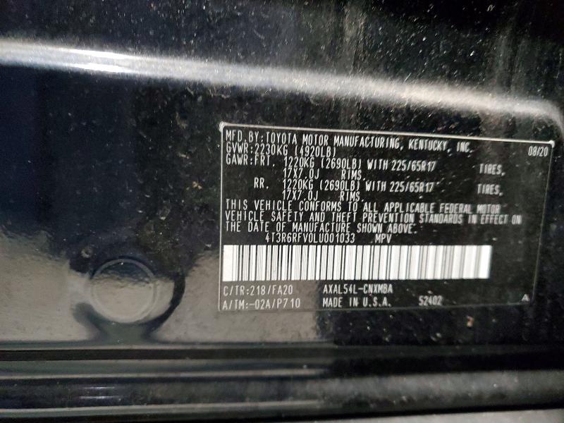 Photo 14 from auction – 2020 TOYOTA RAV4 with VIN 4T3R6RFV0LU001033