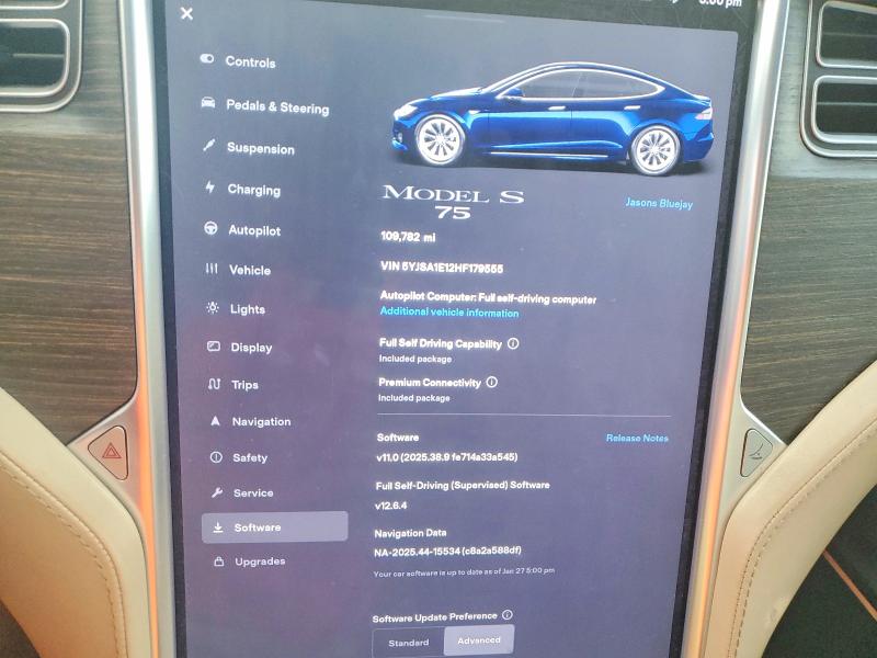 Photo 9 from auction – 2017 TESLA MODEL S with VIN 5YJSA1E12HF179555