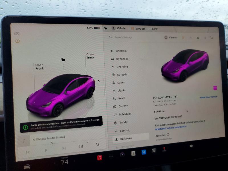 Photo 9 from auction – 2022 TESLA MODEL Y with VIN 7SAYGDEE3NF493145