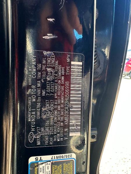 Photo 10 from auction – 2017 HYUNDAI TUCSON LIM with VIN KM8J3CA23HU506998