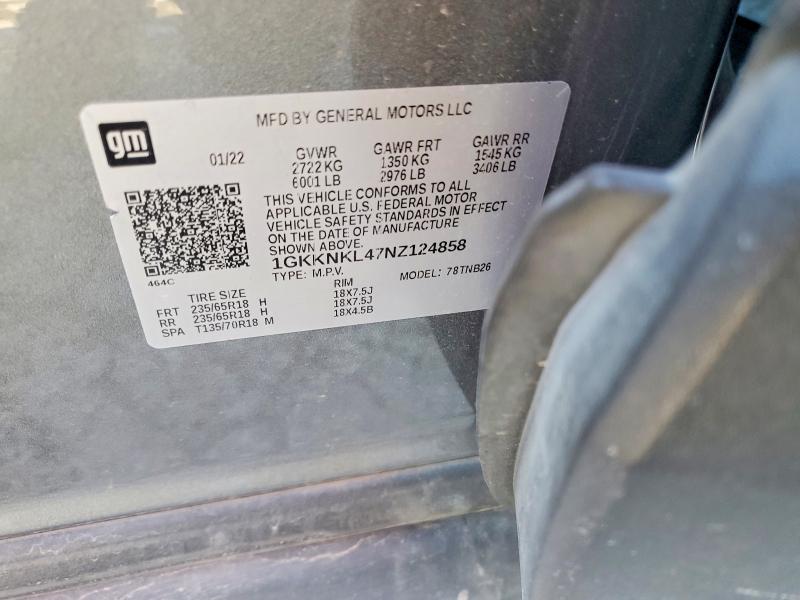Photo 14 from auction – 2022 GMC ACADIA with VIN 1GKKNKL47NZ124858