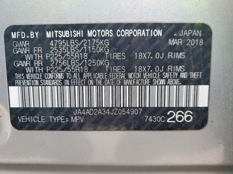 Photo 14 from auction – 2018 MITSUBISHI OUTLANDER with VIN JA4AD2A34JZ054907