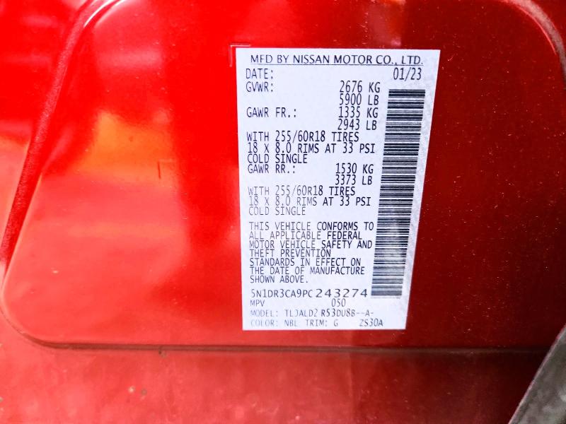 Foto 14 de la subasta – 2023 NISSAN PATHFINDER con VIN 5N1DR3CA9PC243274