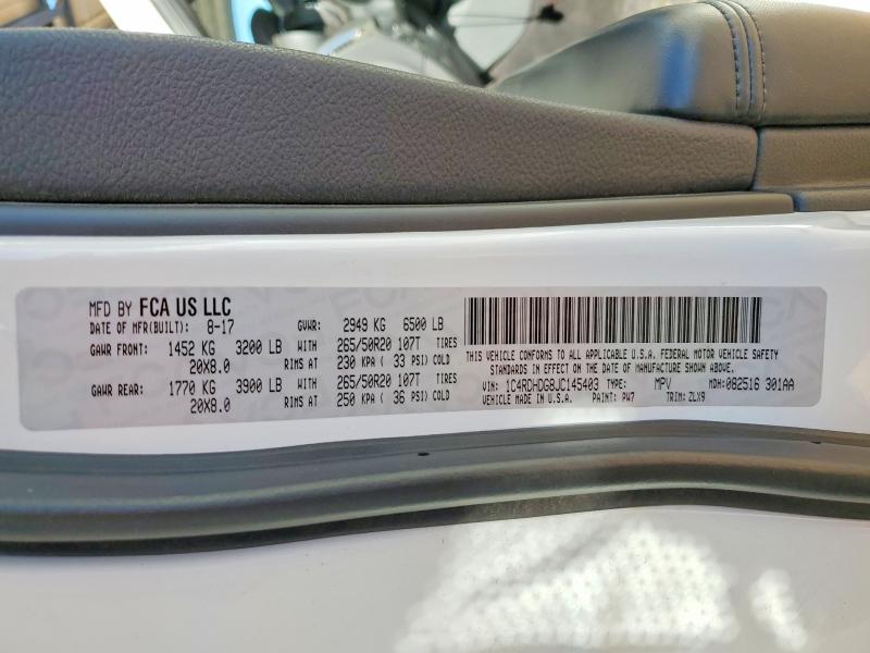 Photo 14 from auction – 2018 DODGE DURANGO GT with VIN 1C4RDHDG8JC145403