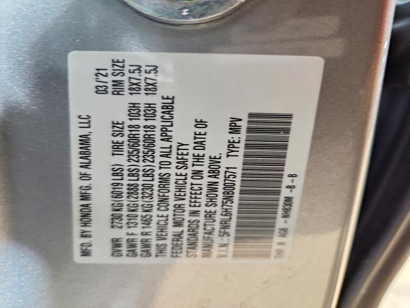 Photo 14 from auction – 2022 HONDA ODYSSEY EX with VIN 5FNRL6H75NB007571