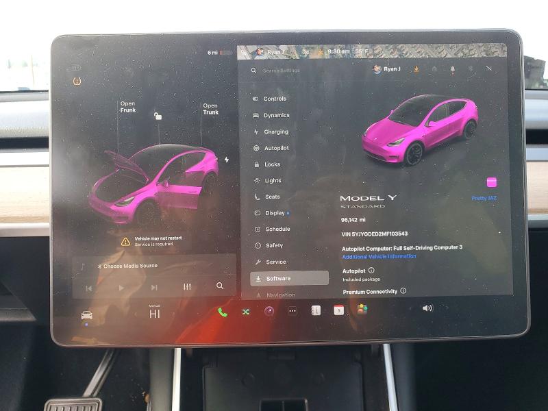 Photo 9 from auction – 2021 TESLA MODEL Y with VIN 5YJYGDED2MF103543
