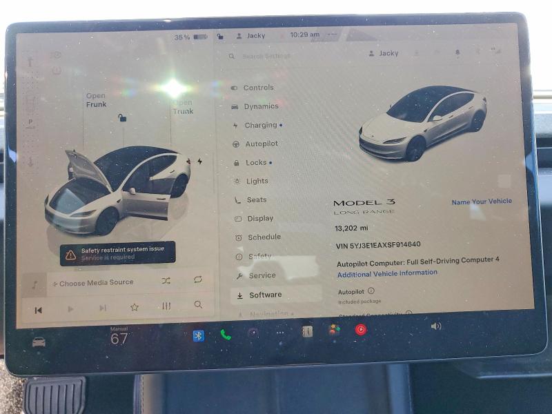 Photo 9 from auction – 2025 TESLA MODEL 3 with VIN 5YJ3E1EAXSF914640