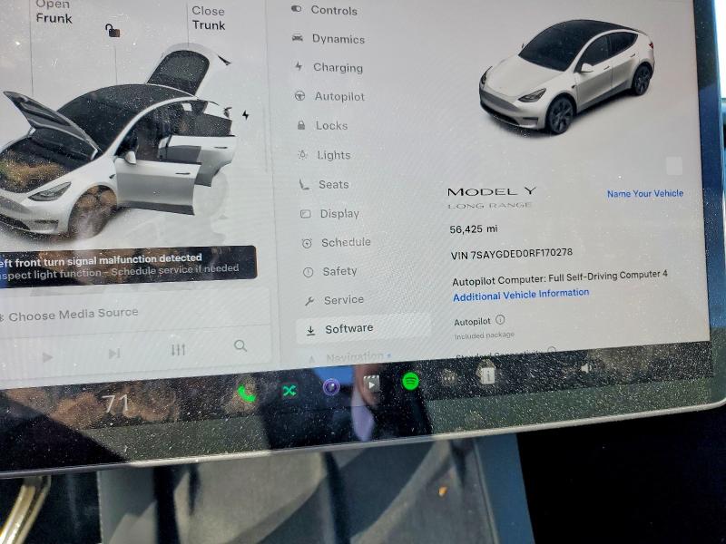 Photo 9 from auction – 2024 TESLA MODEL Y with VIN 7SAYGDED0RF170278