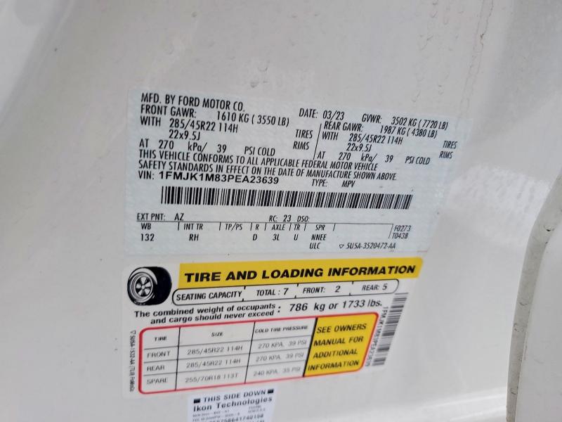 Photo 14 from auction – 2023 FORD EXPEDITION with VIN 1FMJK1M83PEA23639