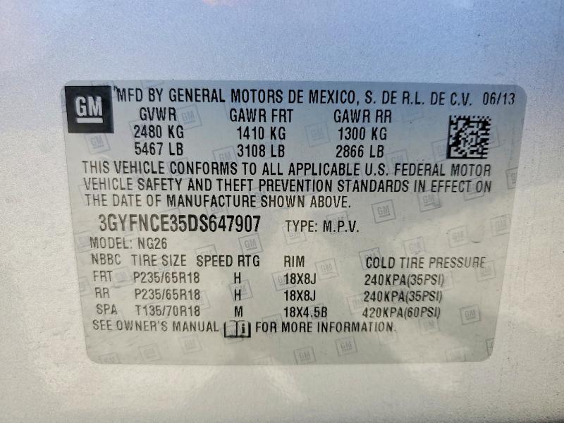 Photo 14 from auction – 2013 CADILLAC SRX LUXURY with VIN 3GYFNCE35DS647907