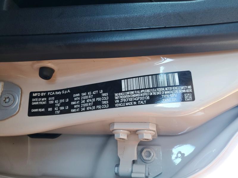 Photo 14 from auction – 2016 FIAT 500X with VIN ZFBCFXBT4GP303136