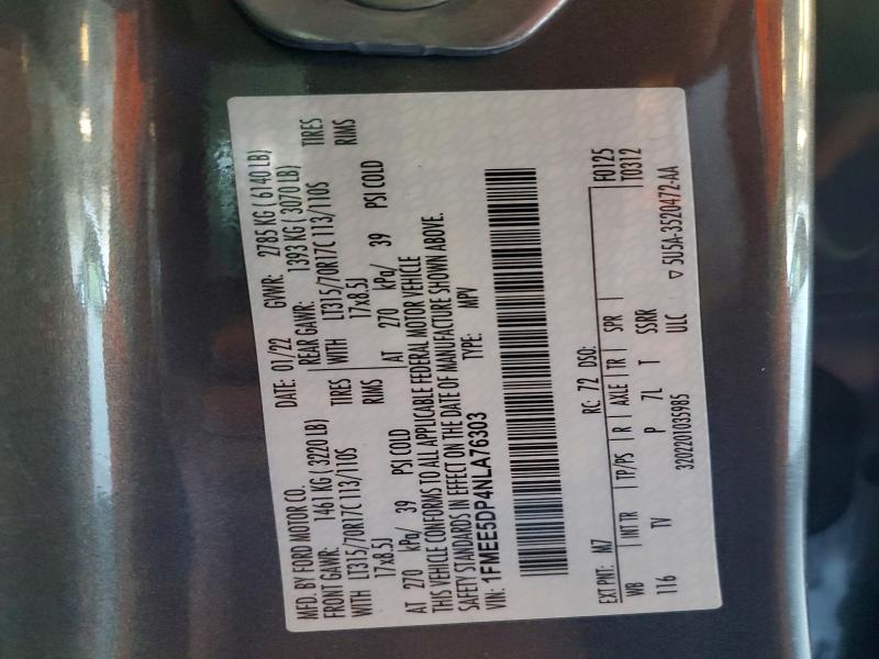 Photo 14 from auction – 2022 FORD BRONCO BAS with VIN 1FMEE5DP4NLA76303