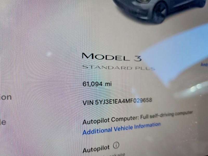 Photo 9 from auction – 2021 TESLA MODEL 3 with VIN 5YJ3E1EA4MF029658