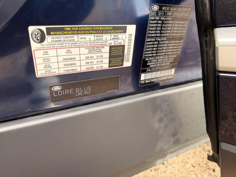 Photo 10 from auction – 2016 LAND ROVER RANGE ROVER with VIN SALGS2VF5GA263311