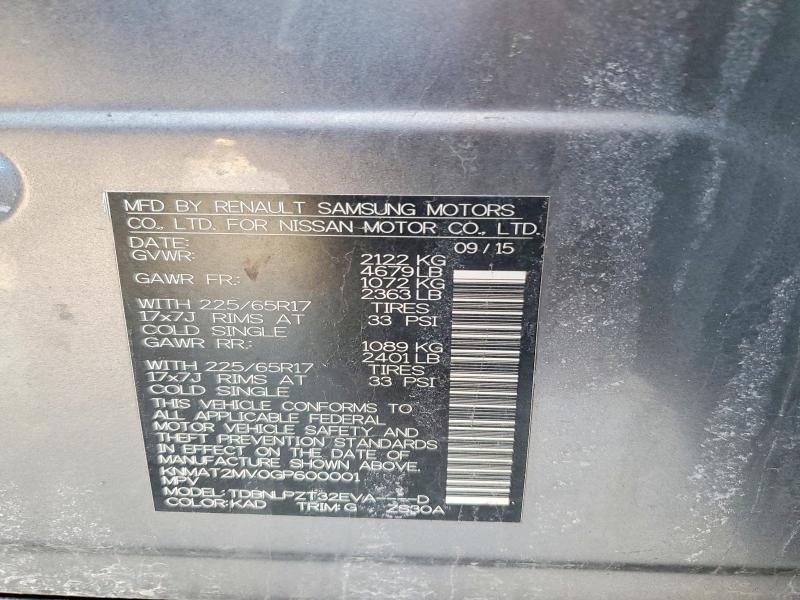 Photo 14 from auction – 2016 NISSAN ROGUE S with VIN KNMAT2MV0GP600001