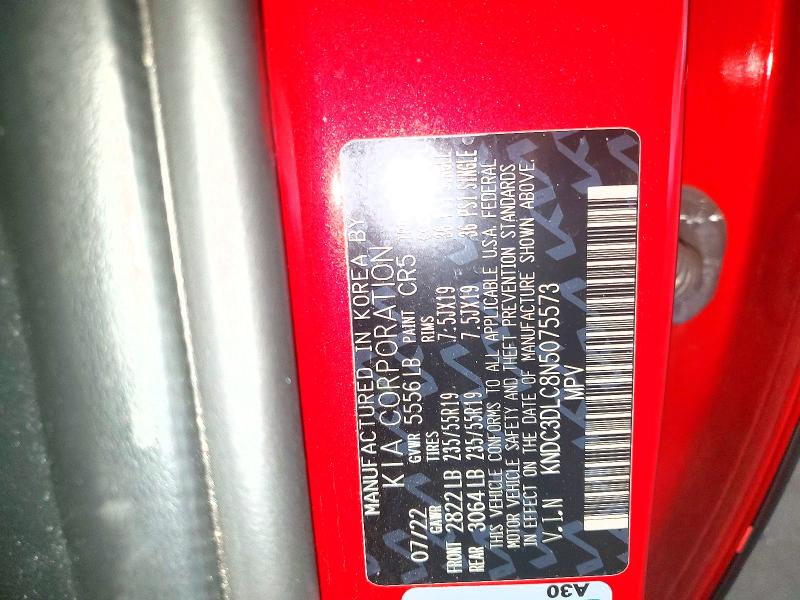 Photo 14 from auction – 2022 KIA EV6 with VIN KNDC3DLC8N5075573