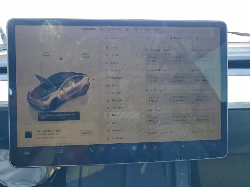 Photo 9 from auction – 2022 TESLA MODEL Y with VIN 7SAYGDEE6NF552494