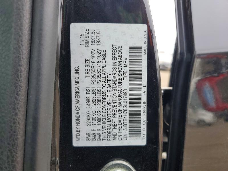 Photo 14 from auction – 2016 ACURA RDX ADVANC with VIN 5J8TB4H78GL017493
