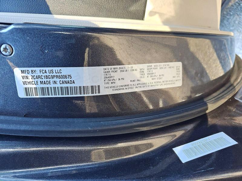 Photo 10 from auction – 2023 CHRYSLER PACIFICA T with VIN 2C4RC1BG9PR600675