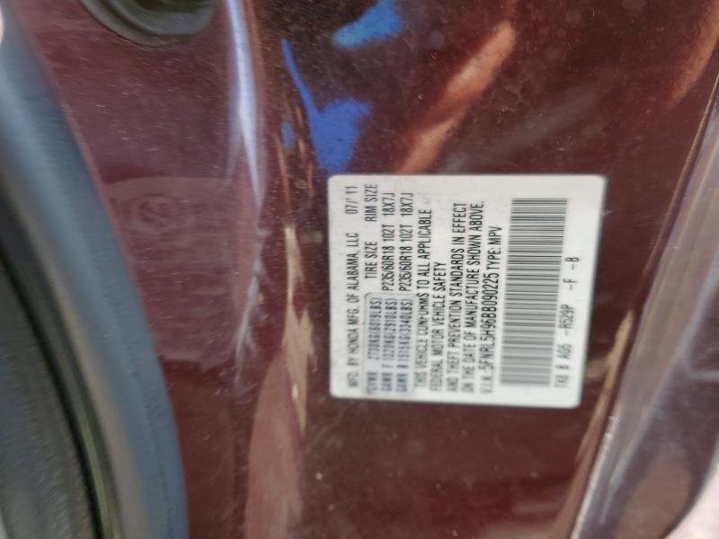 Photo 14 from auction – 2011 HONDA ODYSSEY TO with VIN 5FNRL5H96BB090225